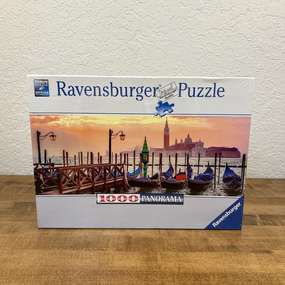 NEW Ravensburger Premium Puzzle 1000‎ Pieces Gondolas in Venice Panorama